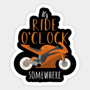 Motorcycle ride o'clock Sticker